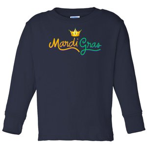 Mardi Gras Crown Celebration Toddler Long Sleeve Shirt