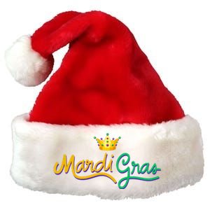 Mardi Gras Crown Celebration Premium Christmas Santa Hat