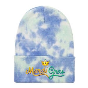 Mardi Gras Crown Celebration Tie Dye 12in Knit Beanie