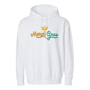 Mardi Gras Crown Celebration Garment-Dyed Fleece Hoodie