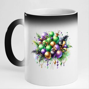 Mardi Gras Celebration 11oz Black Color Changing Mug