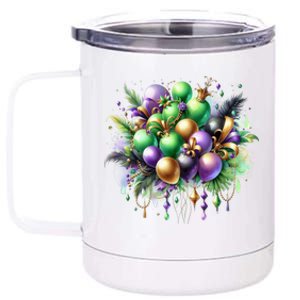 Mardi Gras Celebration 12 oz Stainless Steel Tumbler Cup