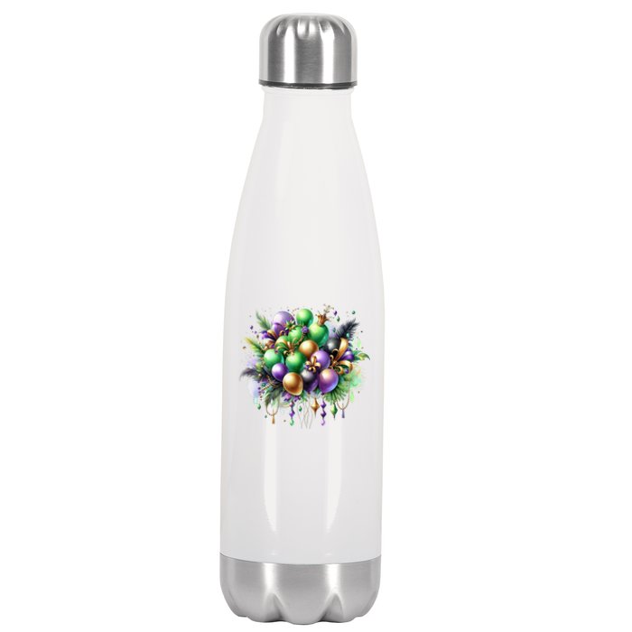 Mardi Gras Celebration Stainless Steel Insulated Water Bottle