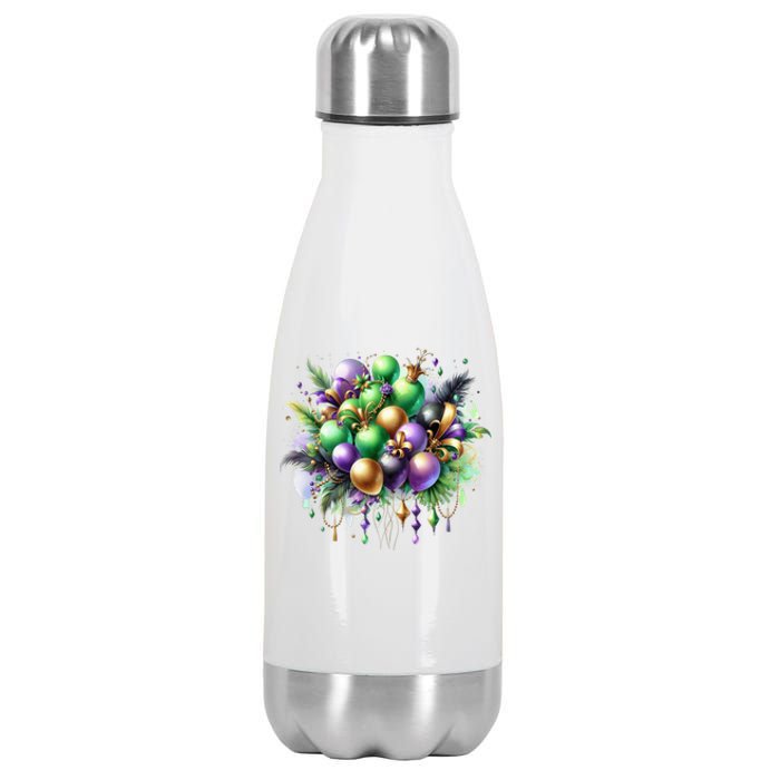 Mardi Gras Celebration Stainless Steel Insulated Water Bottle