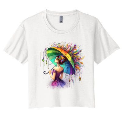 Mardi Gras Celebration Women's Crop Top Tee