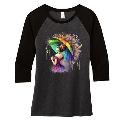 Mardi Gras Celebration Women's Tri-Blend 3/4-Sleeve Raglan Shirt