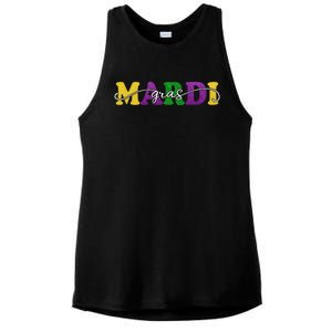 Mardi Gras Celebration Festive Ladies PosiCharge Tri-Blend Wicking Tank