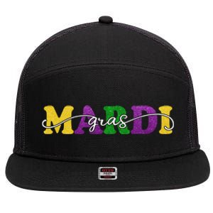 Mardi Gras Celebration Festive 7 Panel Mesh Trucker Snapback Hat