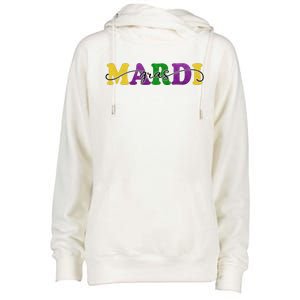 Mardi Gras Celebration Festive Womens Funnel Neck Pullover Hood