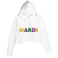 Mardi Gras Celebration Festive Crop Fleece Hoodie