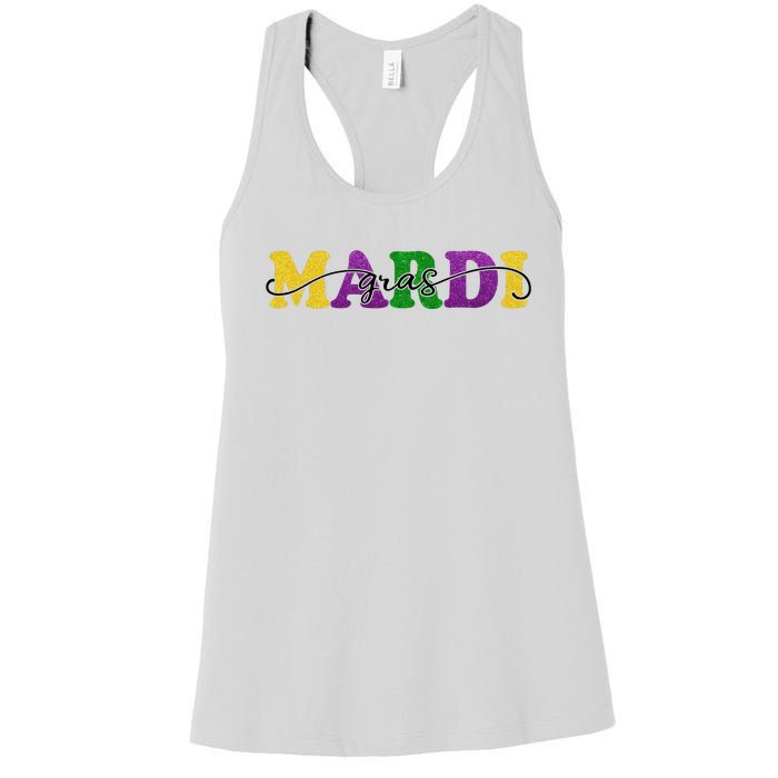 Mardi Gras Celebration Festive Women's Racerback Tank