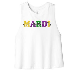 Mardi Gras Celebration Festive Women's Racerback Cropped Tank