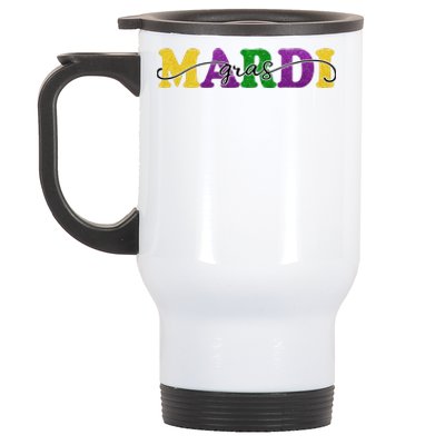 Mardi Gras Celebration Festive Stainless Steel Travel Mug