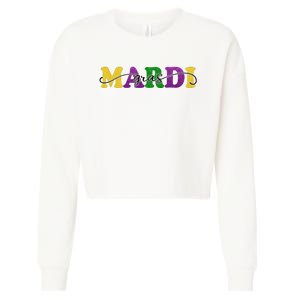 Mardi Gras Celebration Festive Cropped Pullover Crew