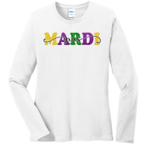 Mardi Gras Celebration Festive Ladies Long Sleeve Shirt