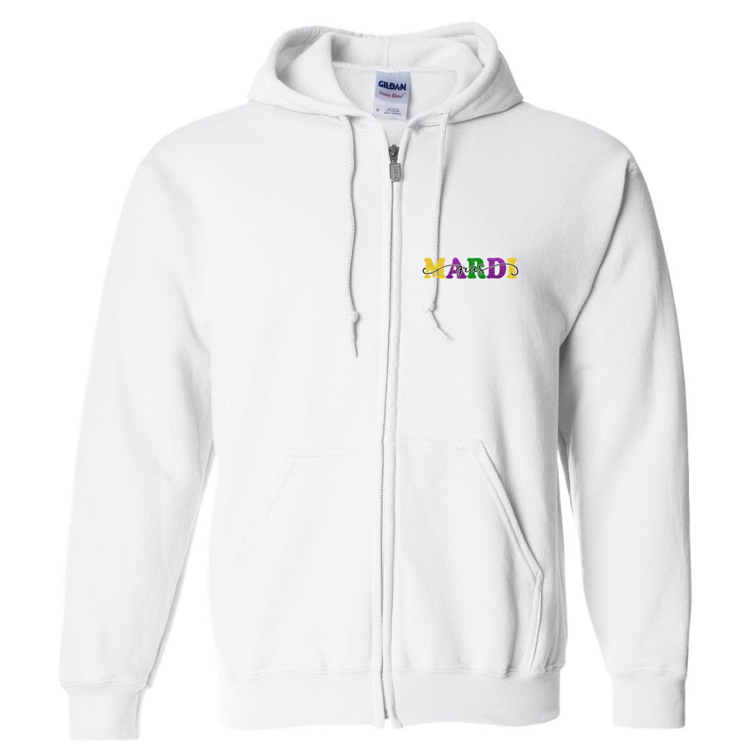 Mardi Gras Celebration Festive Full Zip Hoodie