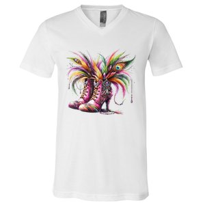 Mardi Gras Celebration V-Neck T-Shirt