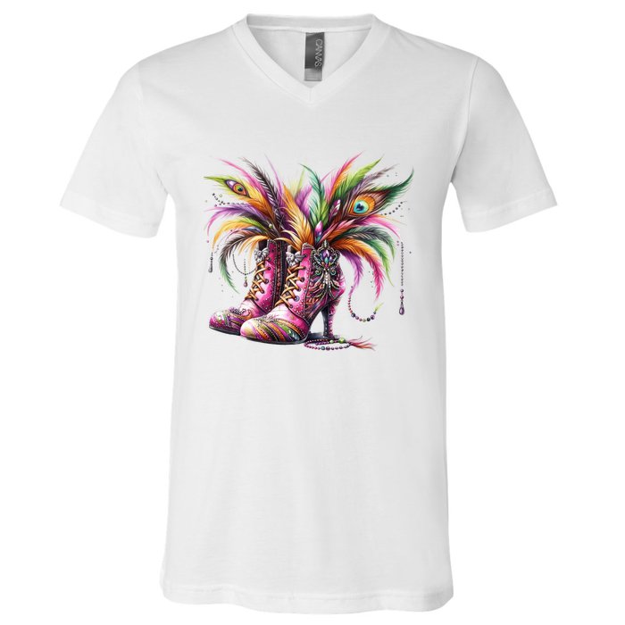 Mardi Gras Celebration V-Neck T-Shirt