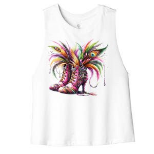 Mardi Gras Celebration Women's Racerback Cropped Tank