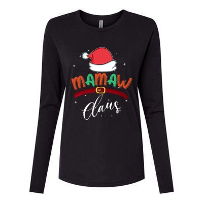 Mamaw Grandma Claus Santa Christmas Family Matching Funny Gift Womens Cotton Relaxed Long Sleeve T-Shirt