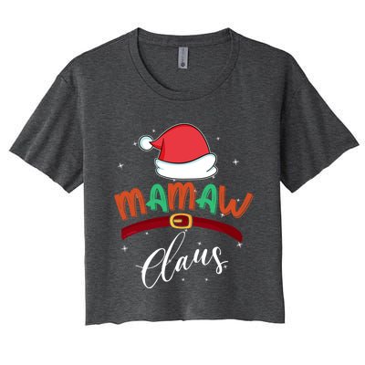 Mamaw Grandma Claus Santa Christmas Family Matching Funny Gift Women's Crop Top Tee