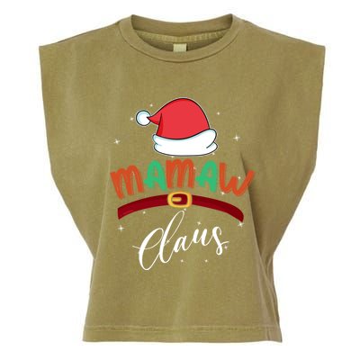 Mamaw Grandma Claus Santa Christmas Family Matching Funny Gift Garment-Dyed Women's Muscle Tee