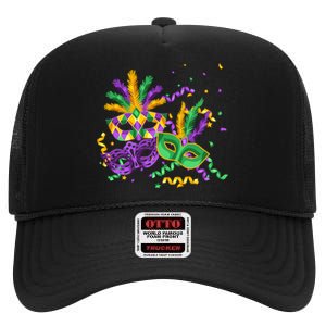 Mardi Gras Carnival New Orleans Celebration High Crown Mesh Back Trucker Hat