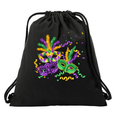 Mardi Gras Carnival New Orleans Celebration Drawstring Bag