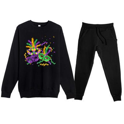 Mardi Gras Carnival New Orleans Celebration Premium Crewneck Sweatsuit Set