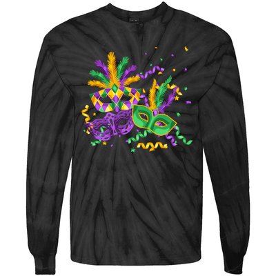 Mardi Gras Carnival New Orleans Celebration Tie-Dye Long Sleeve Shirt