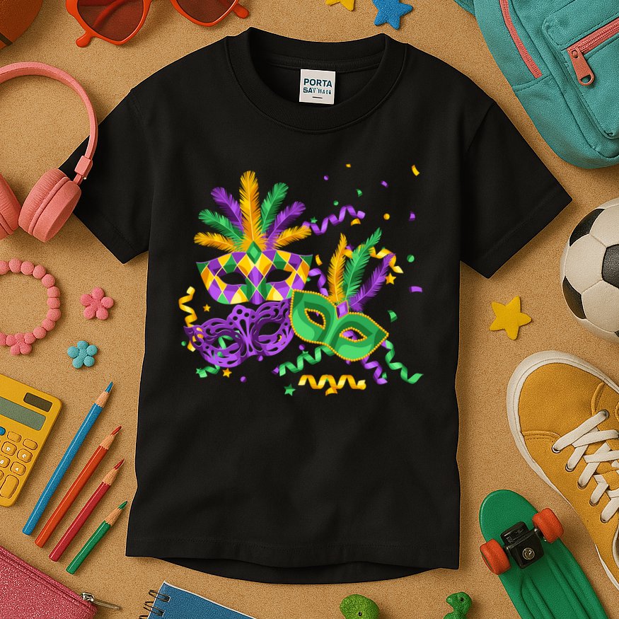 Mardi Gras Carnival New Orleans Celebration Kids T-Shirt