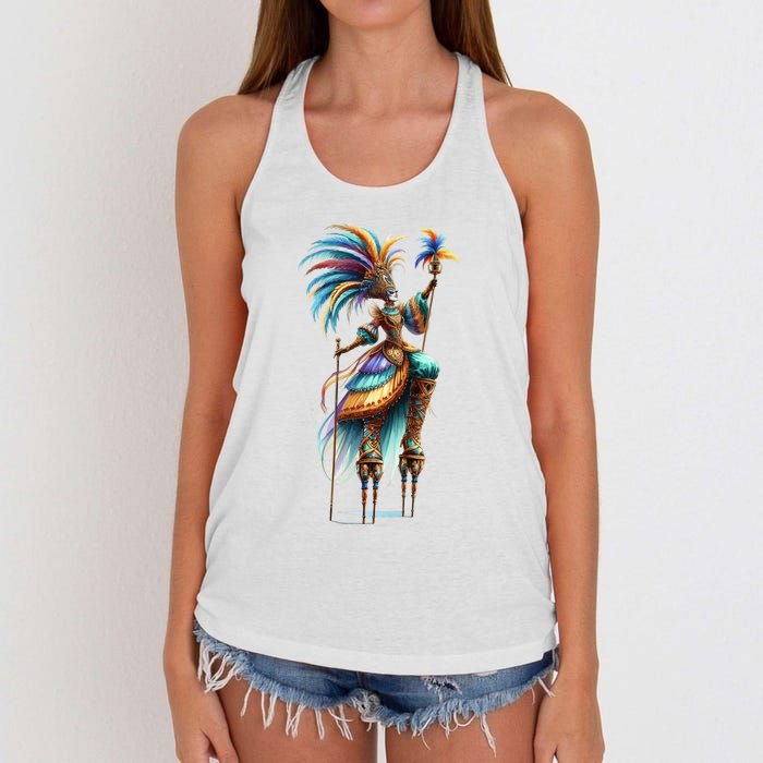 Mardi Gras Celebration Women's Knotted Racerback Tank