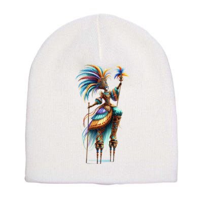 Mardi Gras Celebration Short Acrylic Beanie