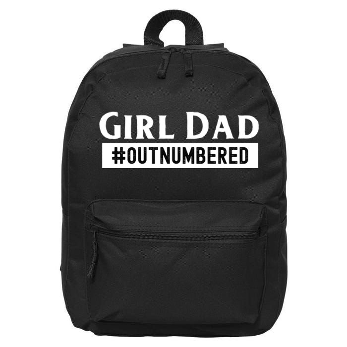 Mens Girl Dad Fathers Day From Wife Daughter 16 in Basic Backpack