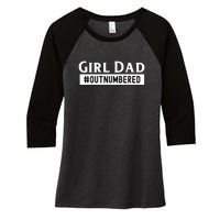 Mens Girl Dad Fathers Day From Wife Daughter Women's Tri-Blend 3/4-Sleeve Raglan Shirt