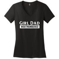 Mens Girl Dad Fathers Day From Wife Daughter Women's V-Neck T-Shirt