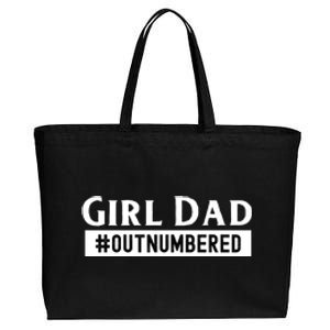 Mens Girl Dad Fathers Day From Wife Daughter Cotton Canvas Jumbo Tote