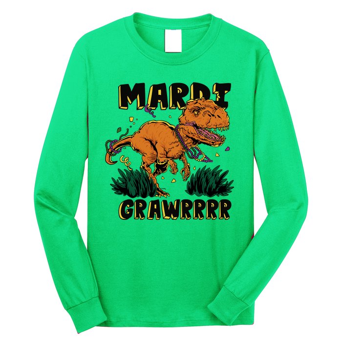 Mardi Gras Dinosaur Celebration Long Sleeve Shirt