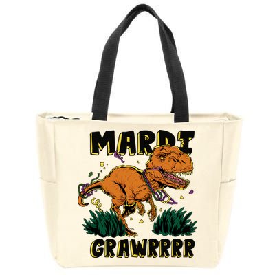 Mardi Gras Dinosaur Celebration Zip Tote Bag