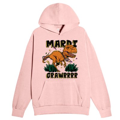 Mardi Gras Dinosaur Celebration Urban Pullover Hoodie