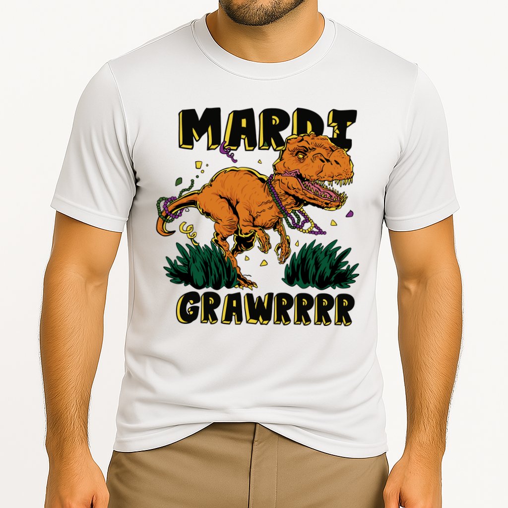 Mardi Gras Dinosaur Celebration Cooling Performance Crew T-Shirt