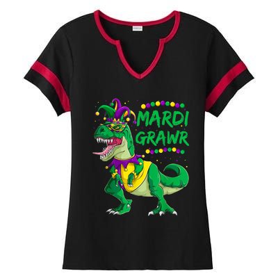 Mardi Grawr Dino Jester Outfit, Mardi Gras T Rex Kids Boys Ladies Halftime Notch Neck Tee