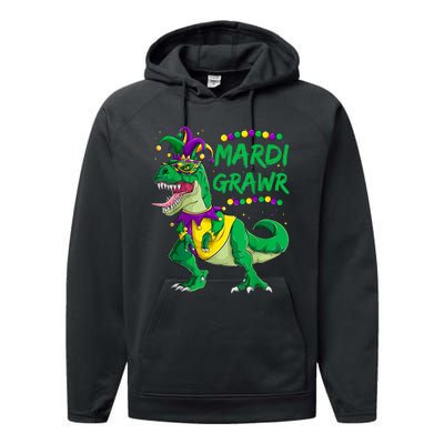 Mardi Grawr Dino Jester Outfit, Mardi Gras T Rex Kids Boys Performance Fleece Hoodie