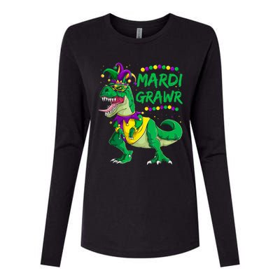 Mardi Grawr Dino Jester Outfit, Mardi Gras T Rex Kids Boys Womens Cotton Relaxed Long Sleeve T-Shirt