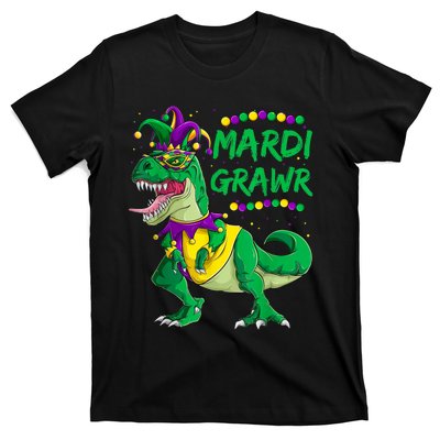 Mardi Grawr Dino Jester Outfit, Mardi Gras T Rex Kids Boys T-Shirt