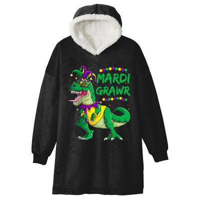 Mardi Grawr Dino Jester Outfit, Mardi Gras T Rex Kids Boys Hooded Wearable Blanket