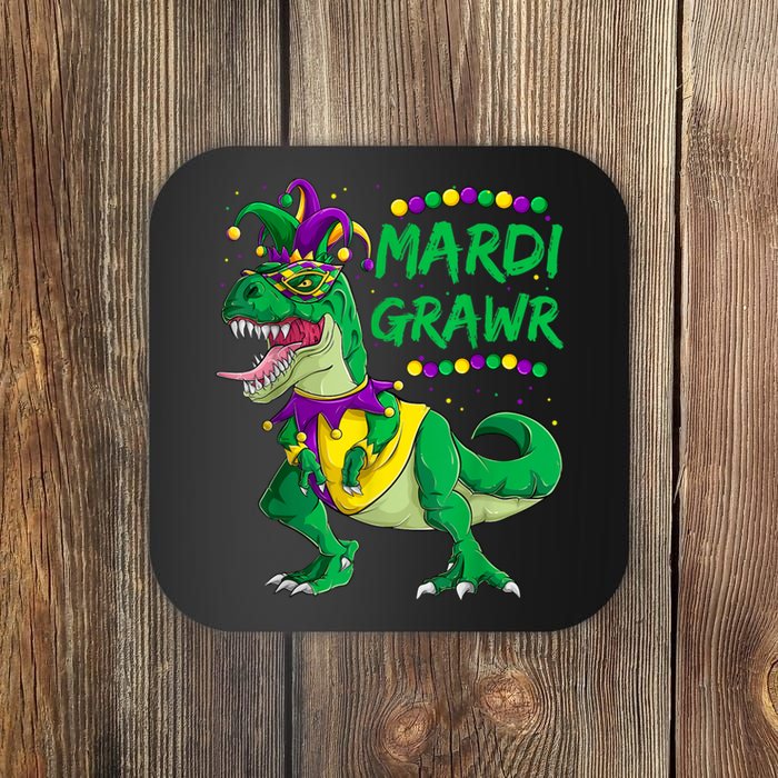 Mardi Grawr Dino Jester Outfit, Mardi Gras T Rex Kids Boys Coaster