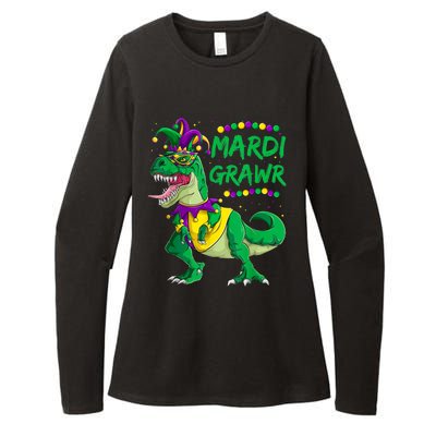 Mardi Grawr Dino Jester Outfit, Mardi Gras T Rex Kids Boys Womens CVC Long Sleeve Shirt