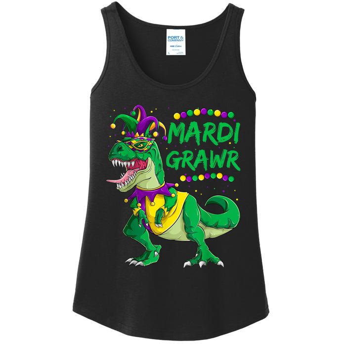 Mardi Grawr Dino Jester Outfit, Mardi Gras T Rex Kids Boys Ladies Essential Tank