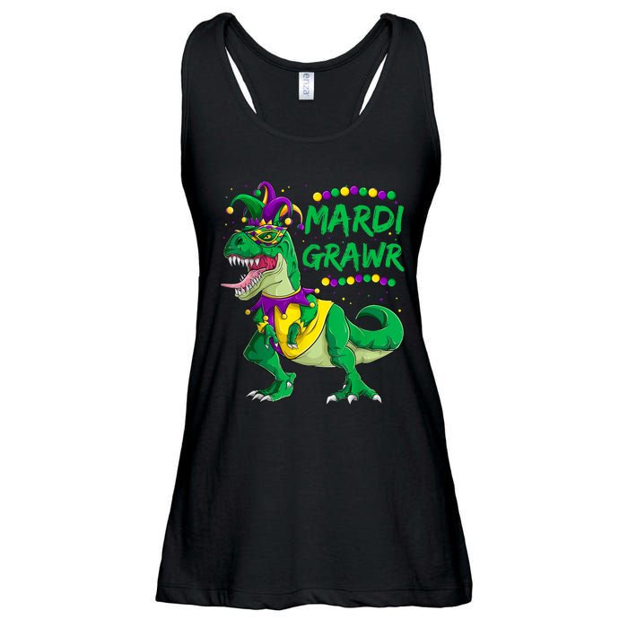 Mardi Grawr Dino Jester Outfit, Mardi Gras T Rex Kids Boys Ladies Essential Flowy Tank